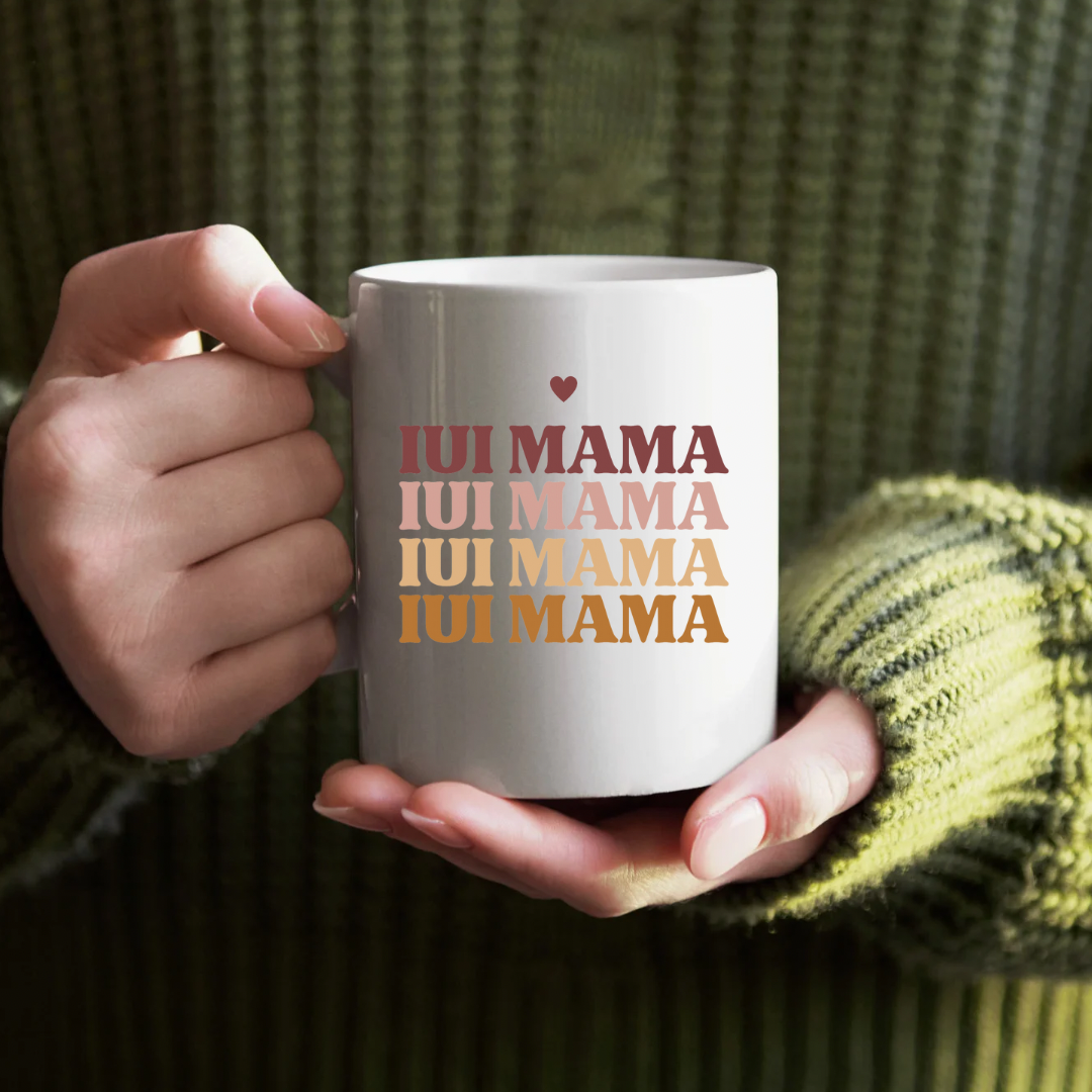 iui mama White glossy mug infertility fertility gift