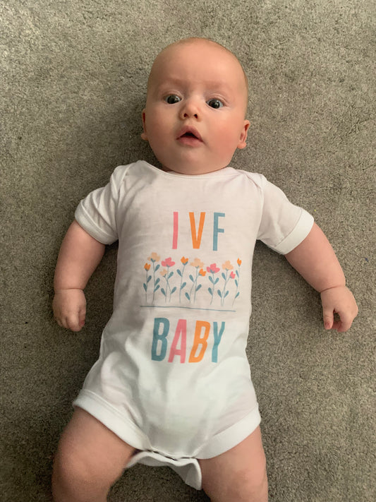 Ivf baby white vest bodysuit gift