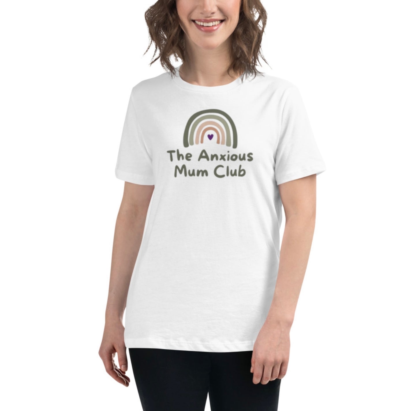 The anxious mum club Women's white T-Shirt - postpartum mental health support mum life parenting motherhood