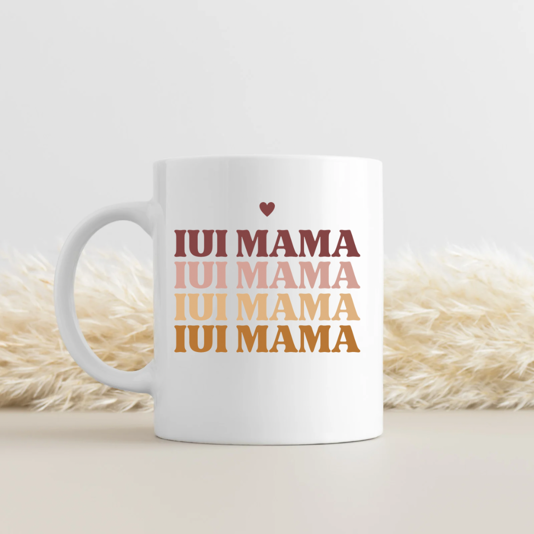 iui mama White glossy mug infertility fertility gift