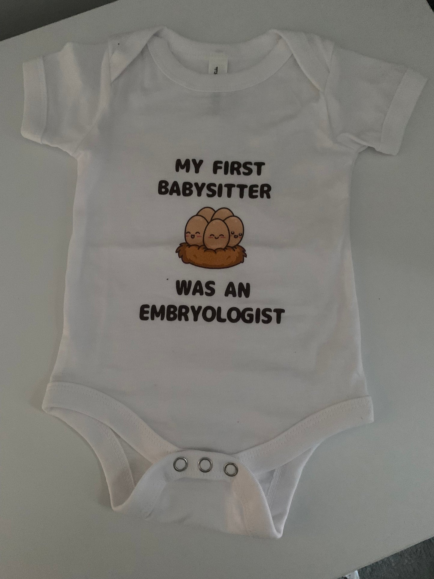 My first babysitter was an embryologist - ivf baby onesie babygrow