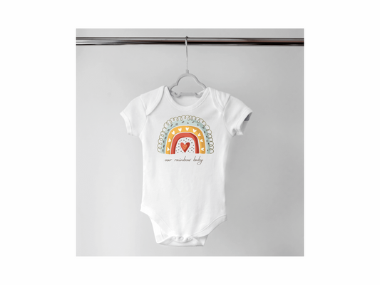 Rainbow baby - our rainbow baby - babygrow onesie pregnancy announcement gift support - neutral baby shower maternity leave gift