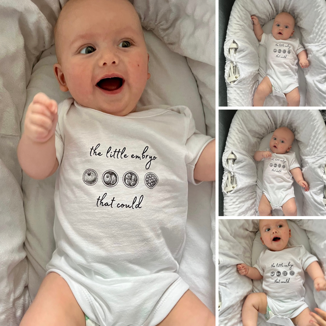 The little embryo that could ivf inspired newborn baby vest babygrow  outfit