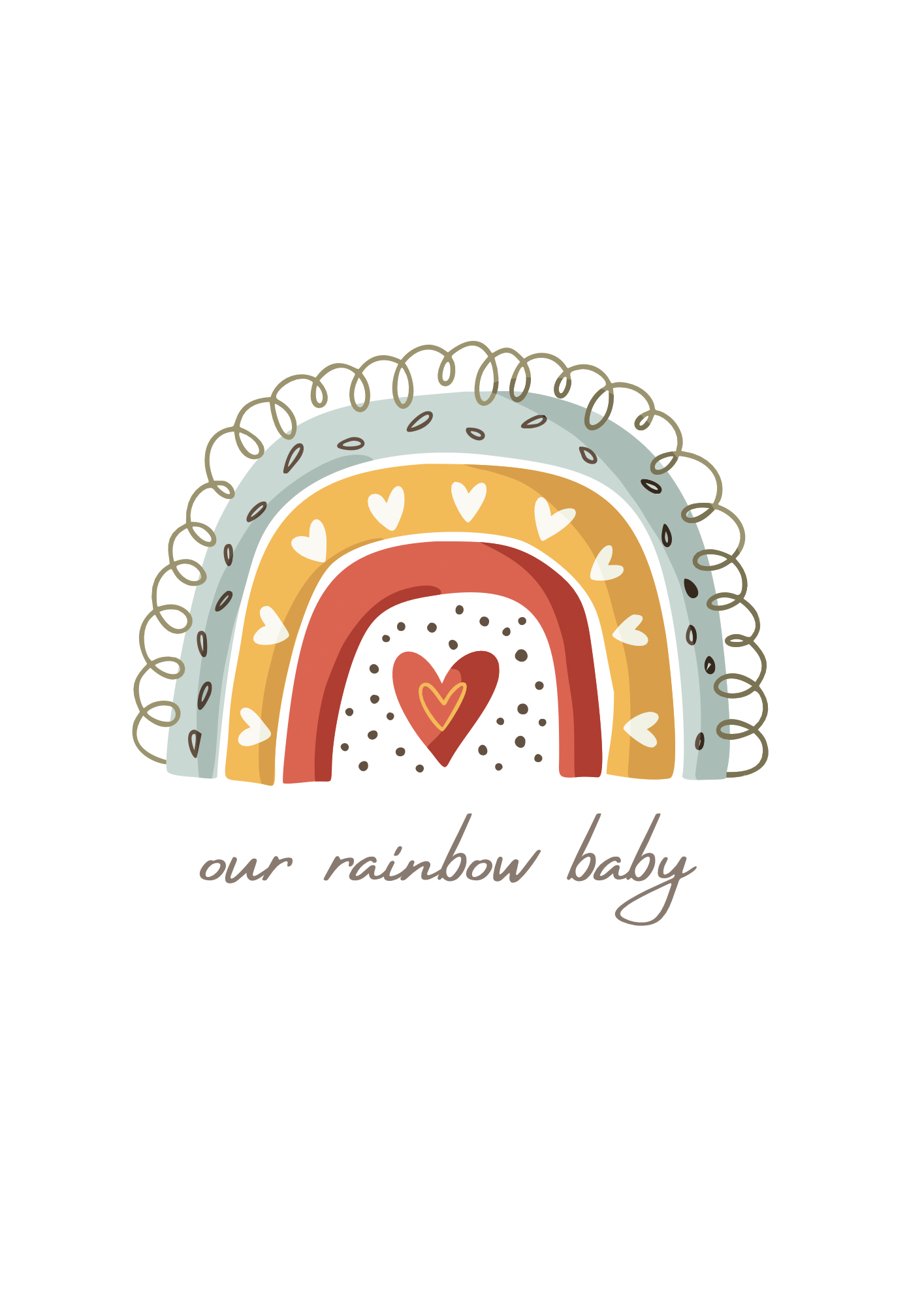 Rainbow baby A4 PDF DIGITAL DOWNLOAD