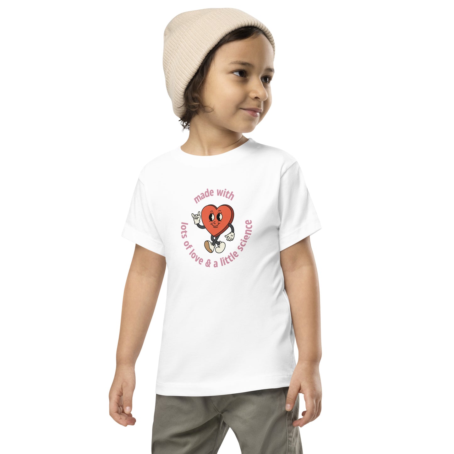 Made with lots of love and a little science ivf kid Toddler Short Sleeve Tee T-shirt