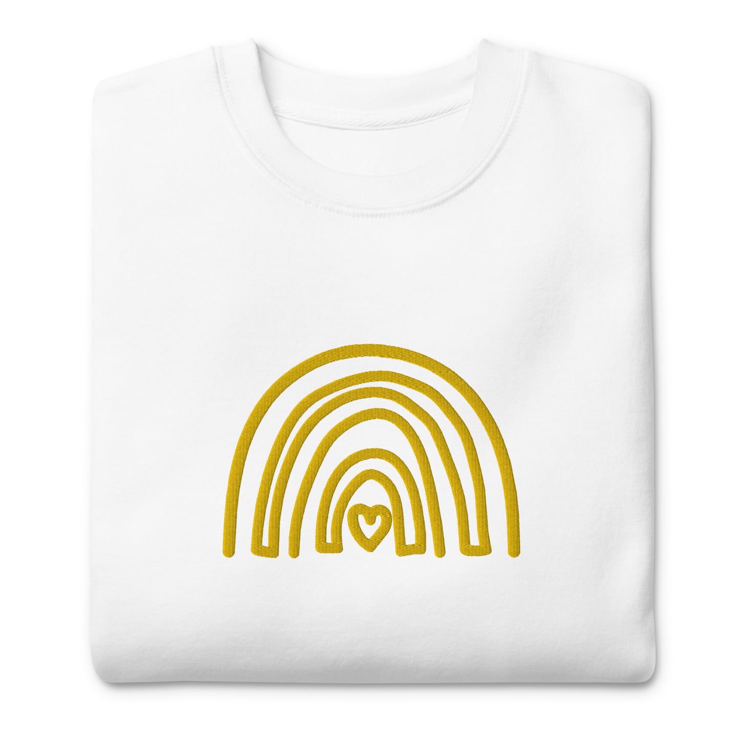 Yellow rainbow embroidered Premium Sweatshirt